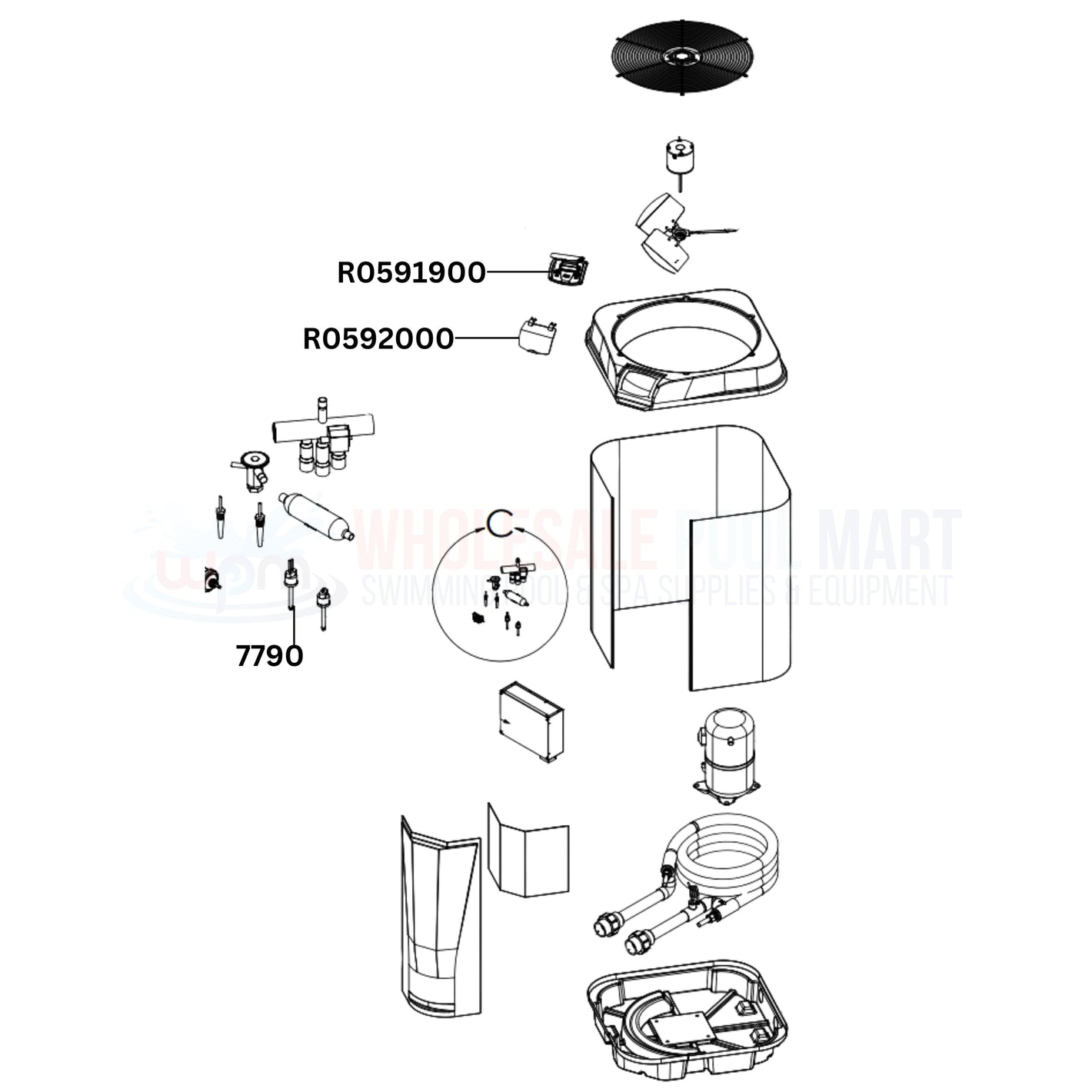 Jandy JRT3000R Heat Pump Replacement Parts Diagram