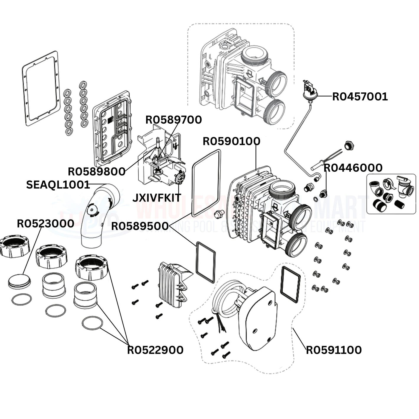 Jandy JXi260N Heater Replacement Parts Diagram