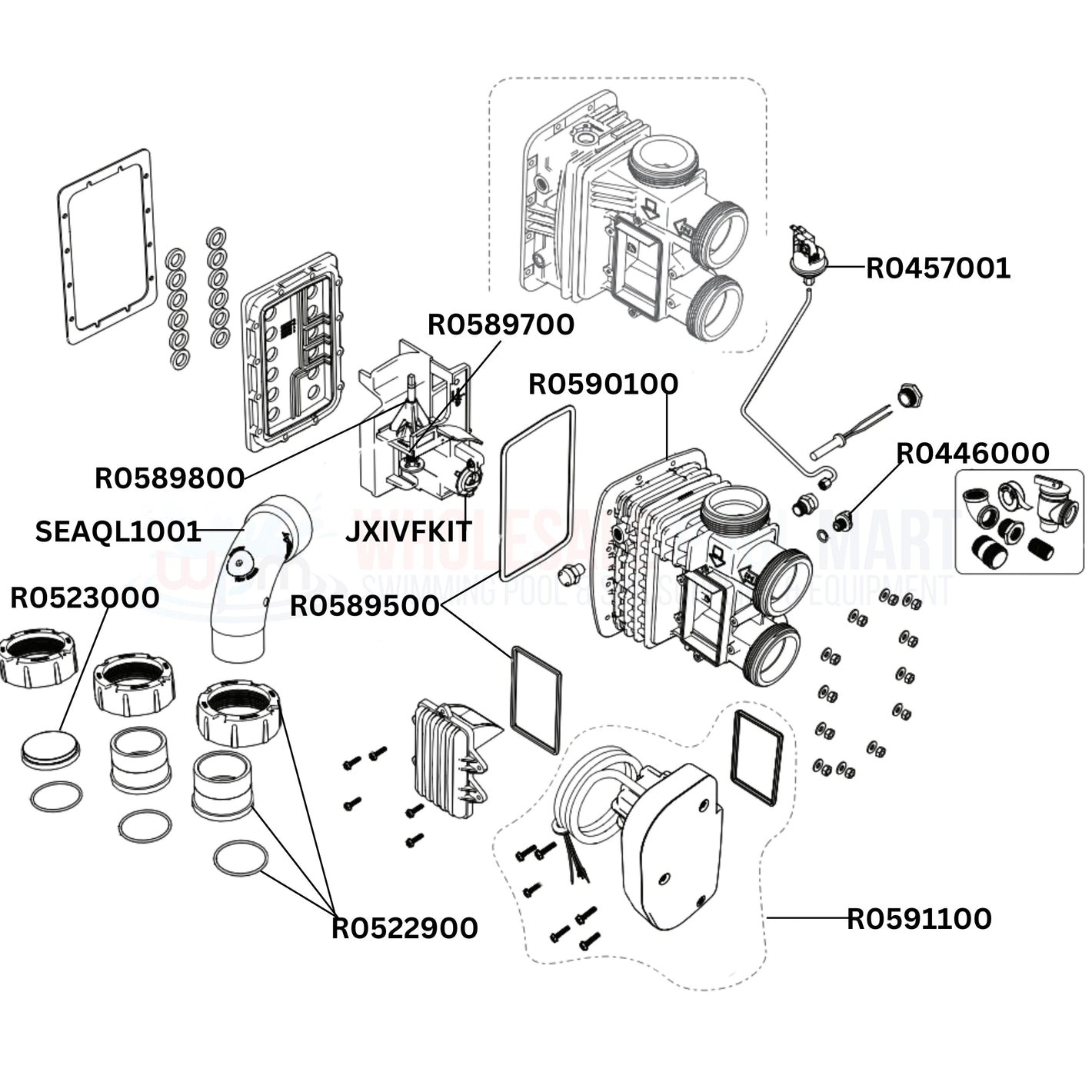 Jandy JXi400N Heater Replacement Parts Diagram