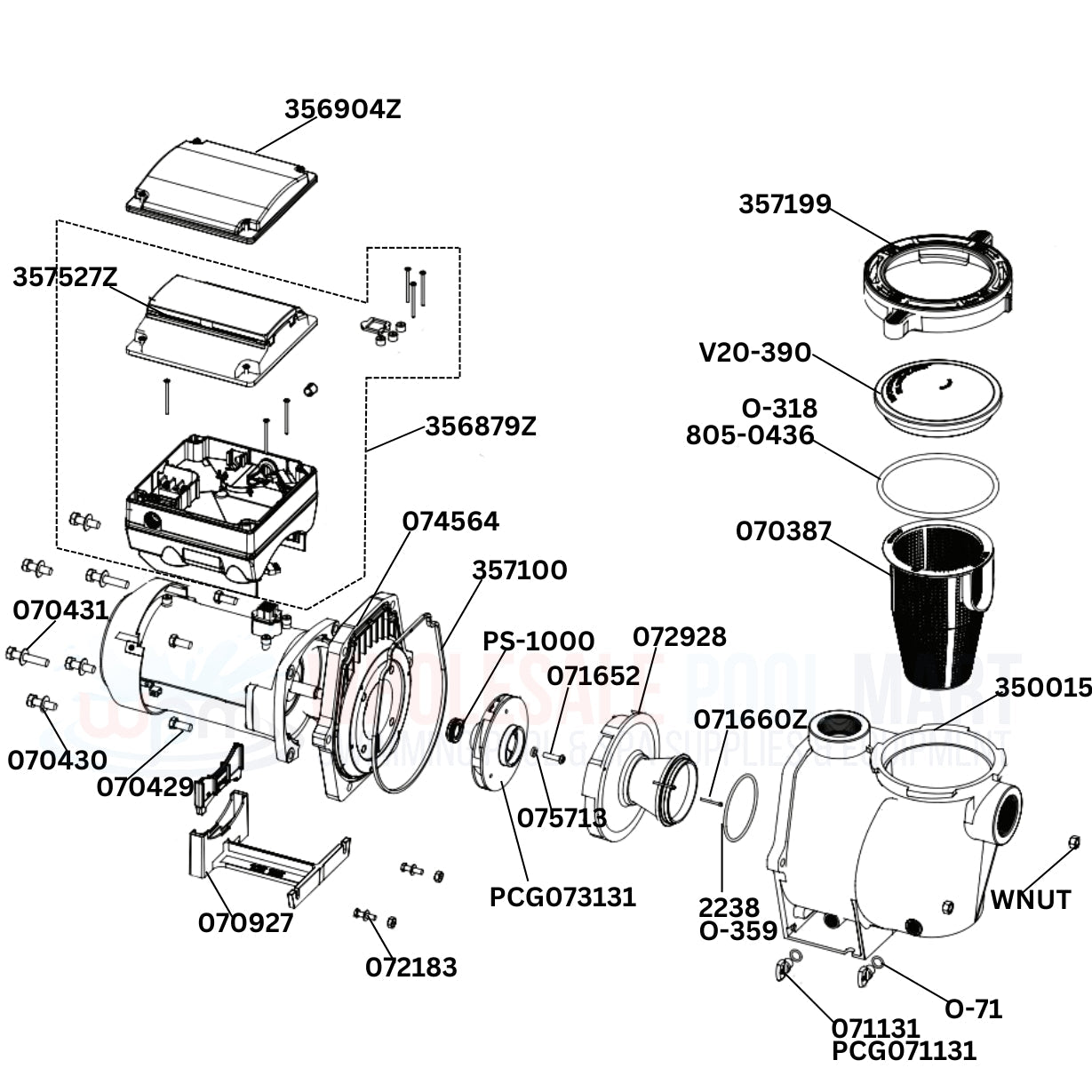 Pentair Intelliflo VS+SVRS Pump Replacement Parts Diagram