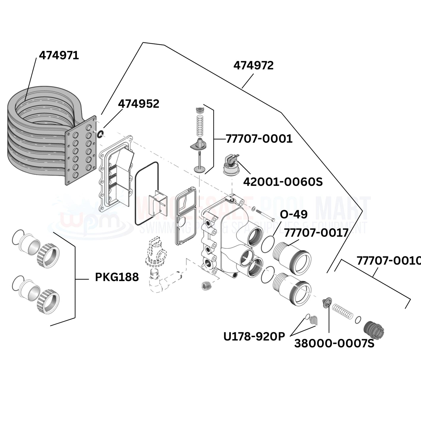 Pentair MasterTemp 461059 Heater Replacement Parts Diagram