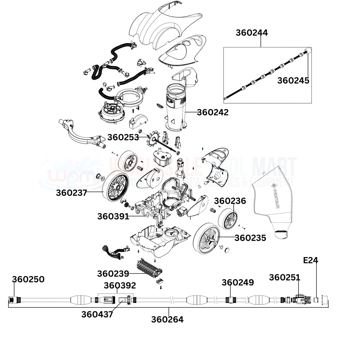 Pentair Racer Inground Cleaner Replacement Parts Diagram