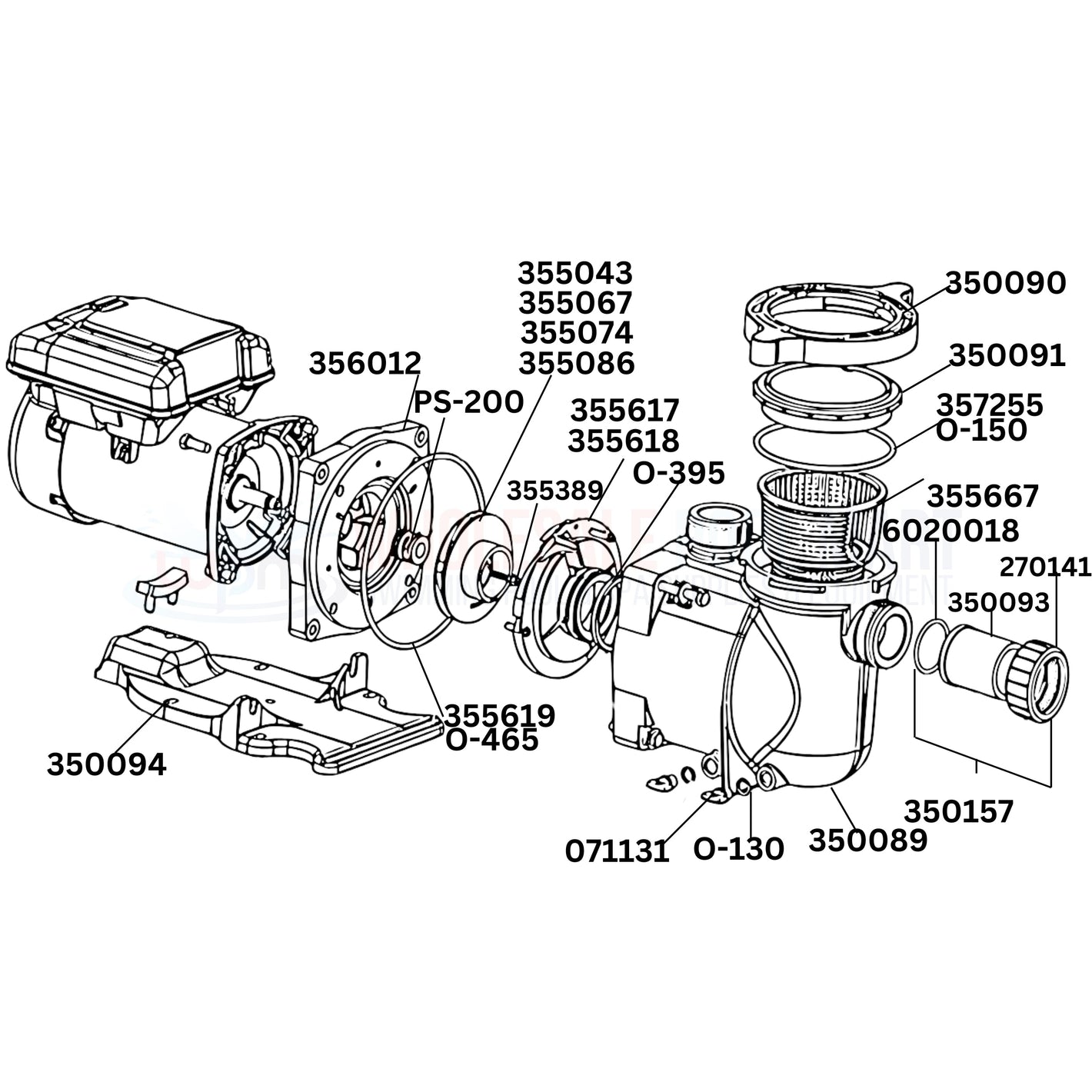 Pentair SuperFlo Pump Replacement Parts Diagram