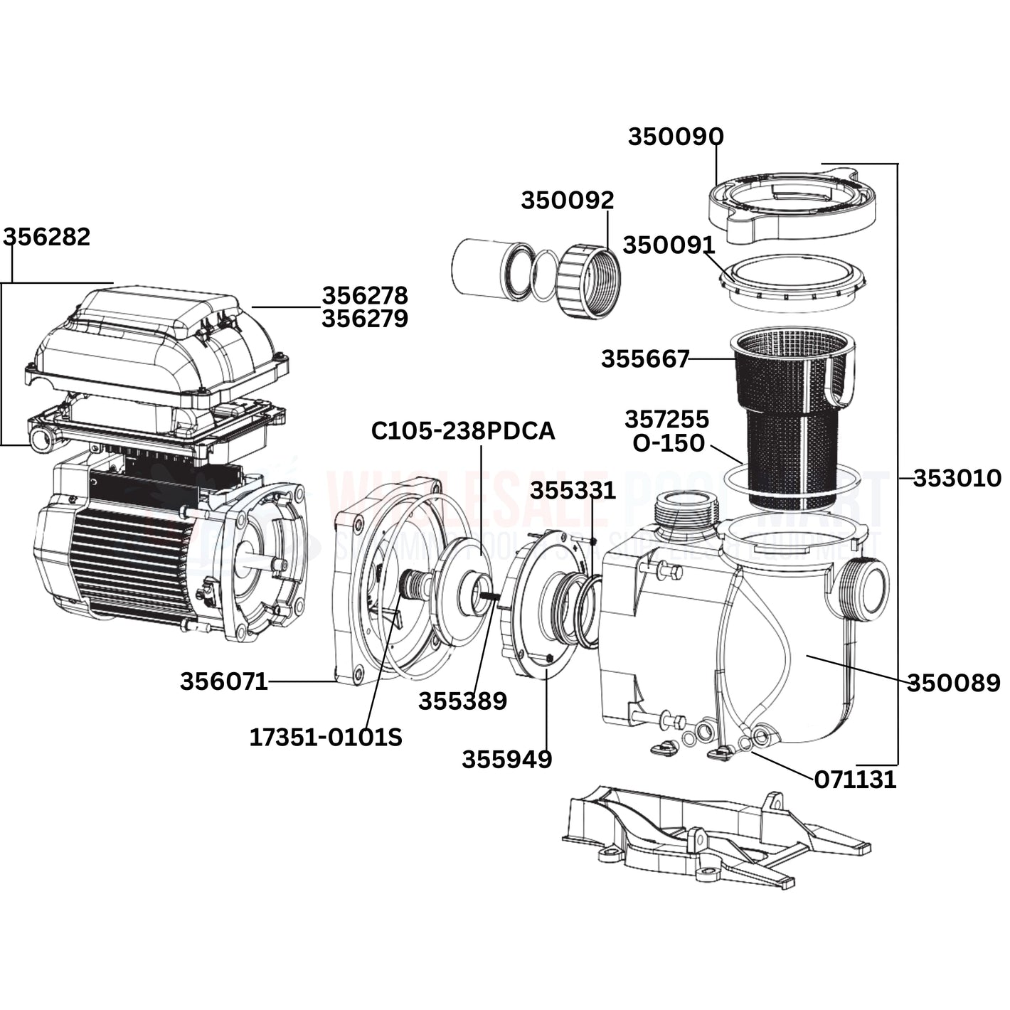 Pentair SuperFlo VST Pump Replacement Parts Diagram