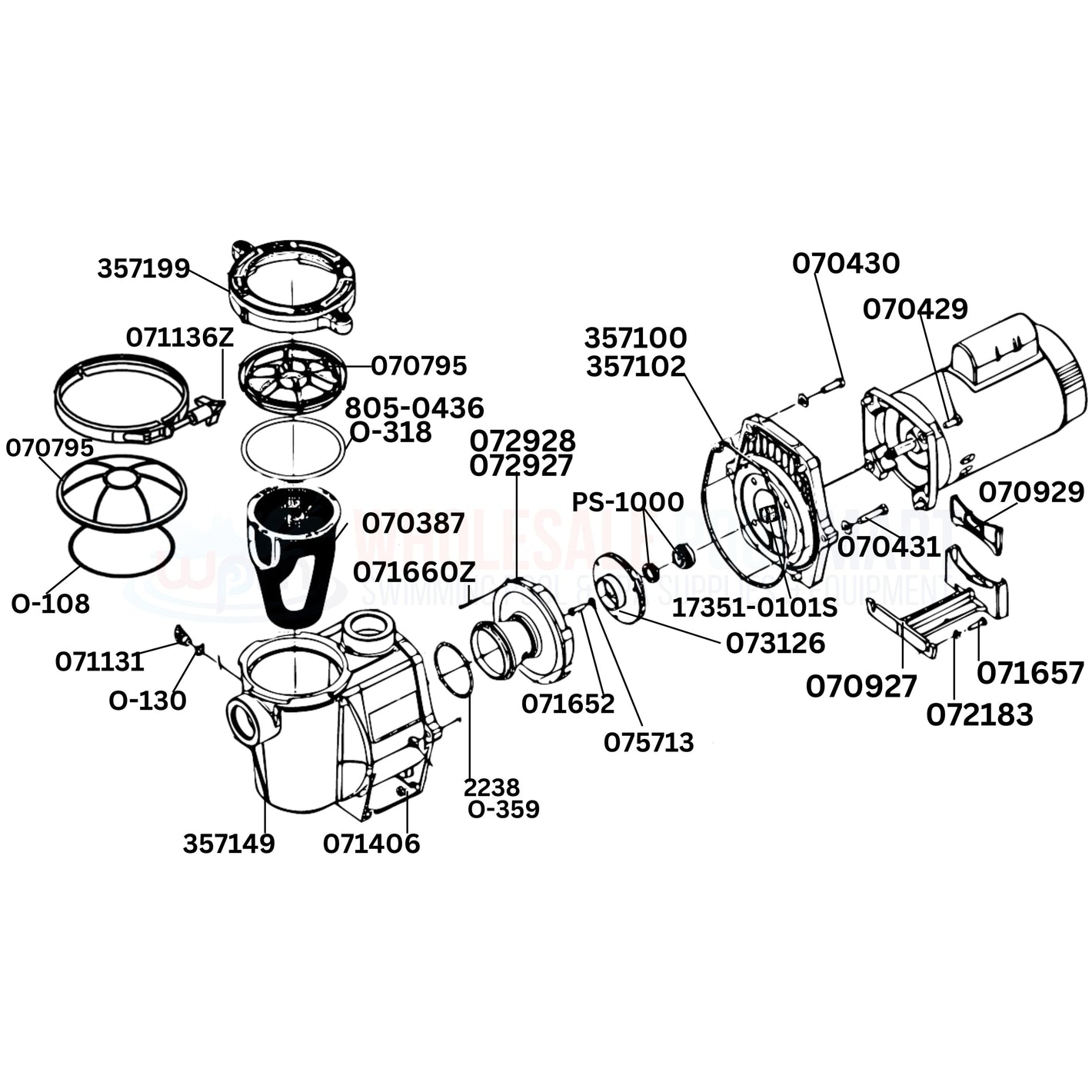 Pentair WhisperFlo Pump Replacement Parts Diagram