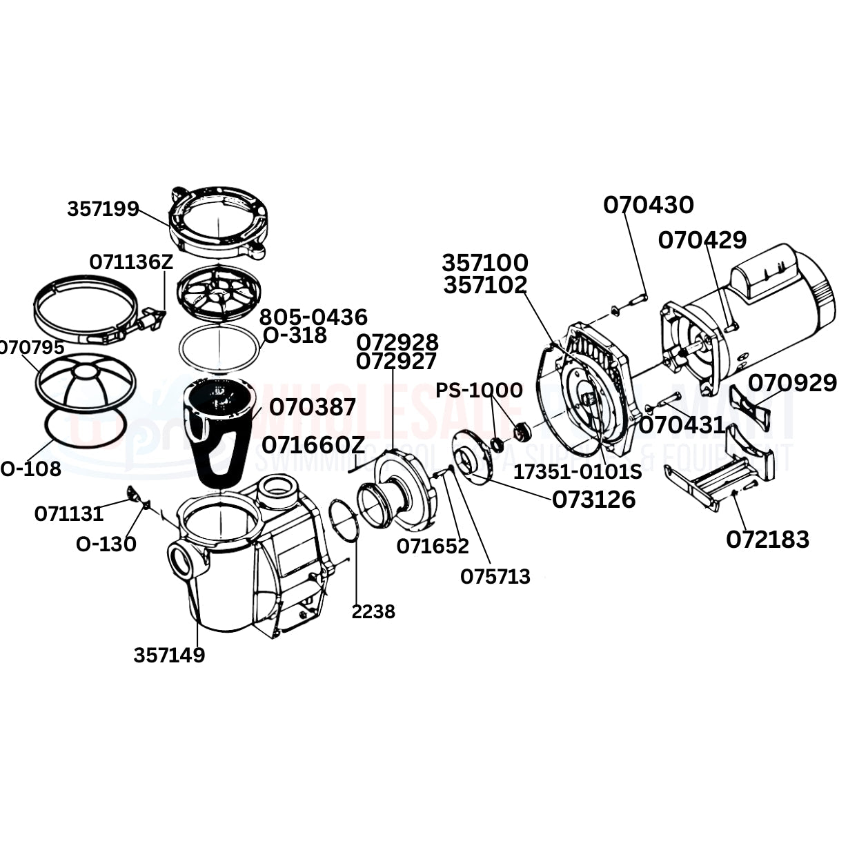 Pentair WhisperFlo VST Pump Replacement Parts Diagram