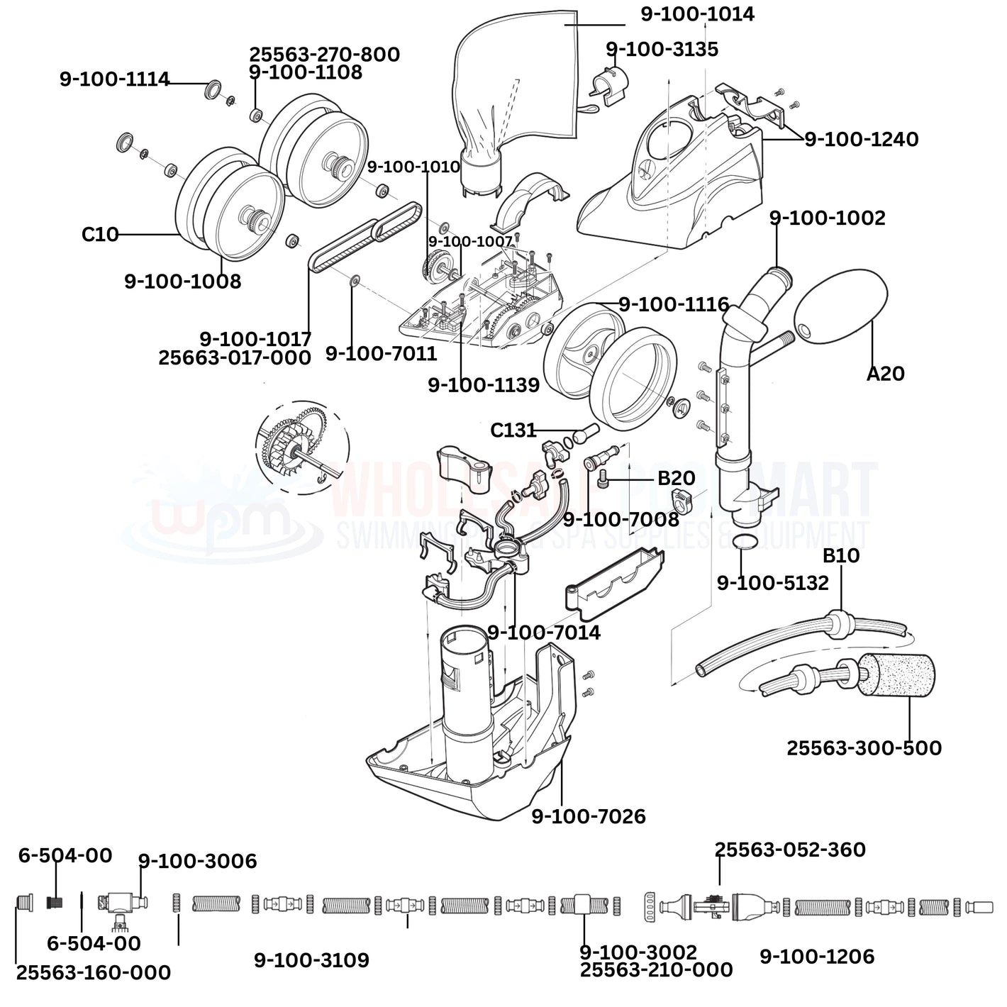 Polaris Vac-Sweep 360 Cleaner Replacement Parts Diagram