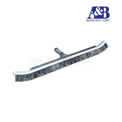 A&B 24" combo pool wall brush with stainless steel and nylon bristles from Wholesale Pool Mart WPM for effective cleaning.