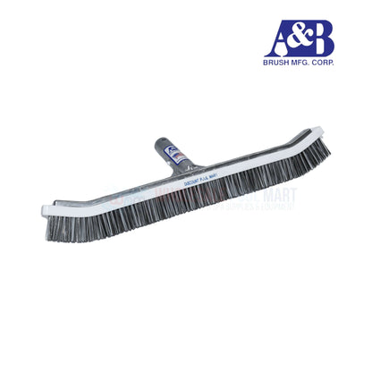 A&B 18" Curved Combo Pool Brush 3004 from Wholesale Pool Mart WPM with stainless steel and nylon bristles for effective deep cleaning