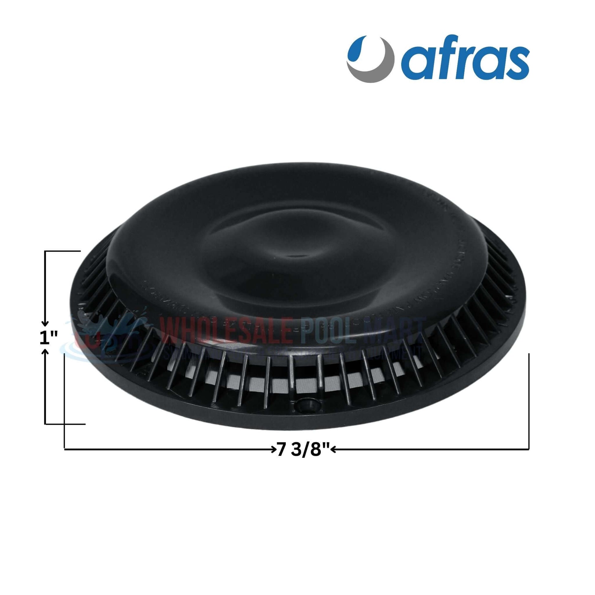 Afras Anti Vortex Drain Cover 11064BK, 7 3/8", black, durable ABS, VGB compliant, by Wholesale Pool Mart WPM.
