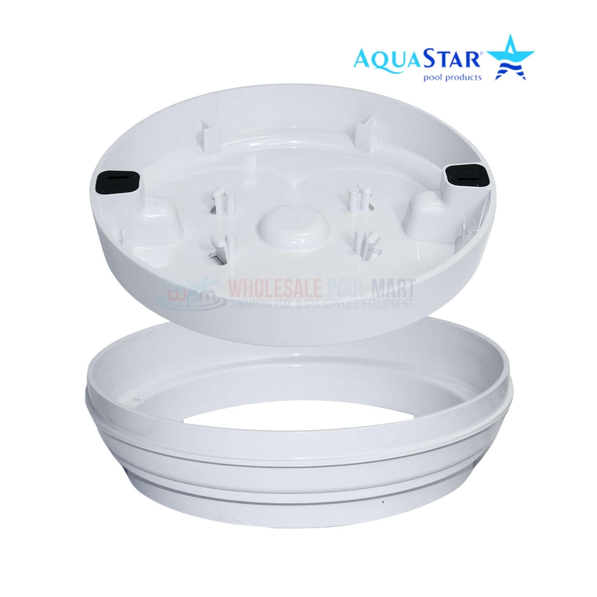 AquaStar 10" fillable standard skimmer lid and frame in white, SKU FL10101, from Wholesale Pool Mart WPM.
