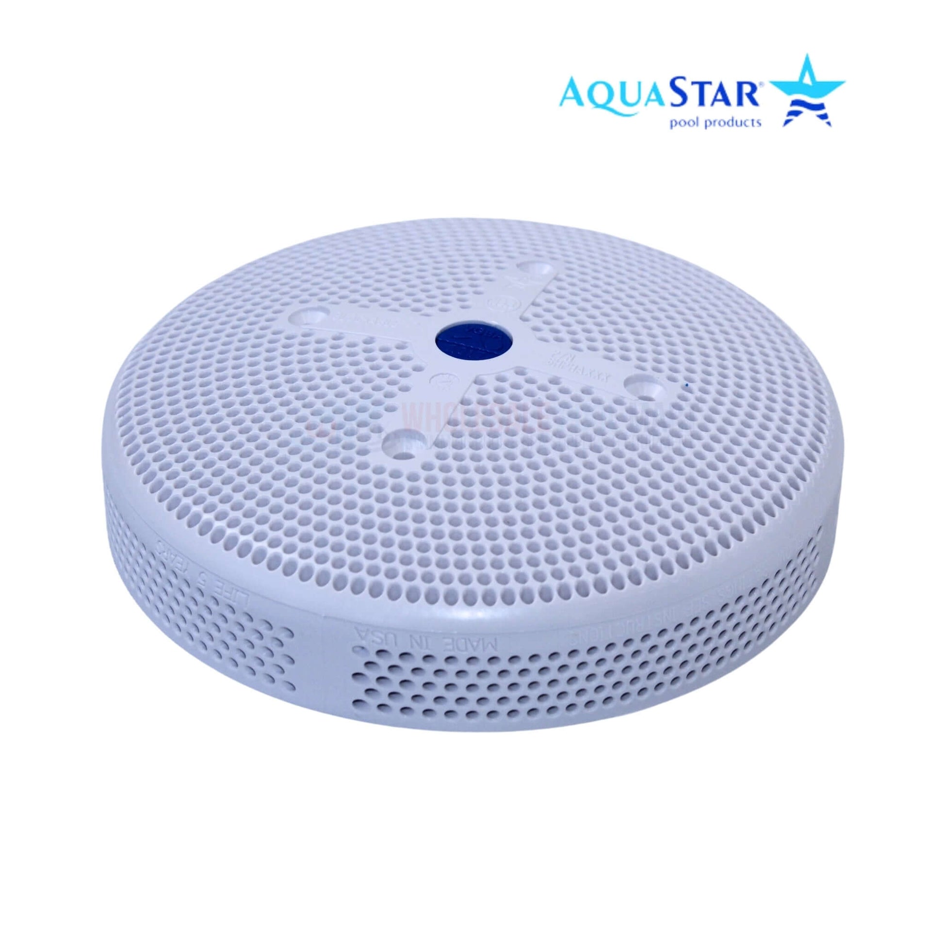 AquaStar 6" Round Suction Outlet Drain Cover in white, SKU 6HPHA101 from Wholesale Pool Mart WPM.