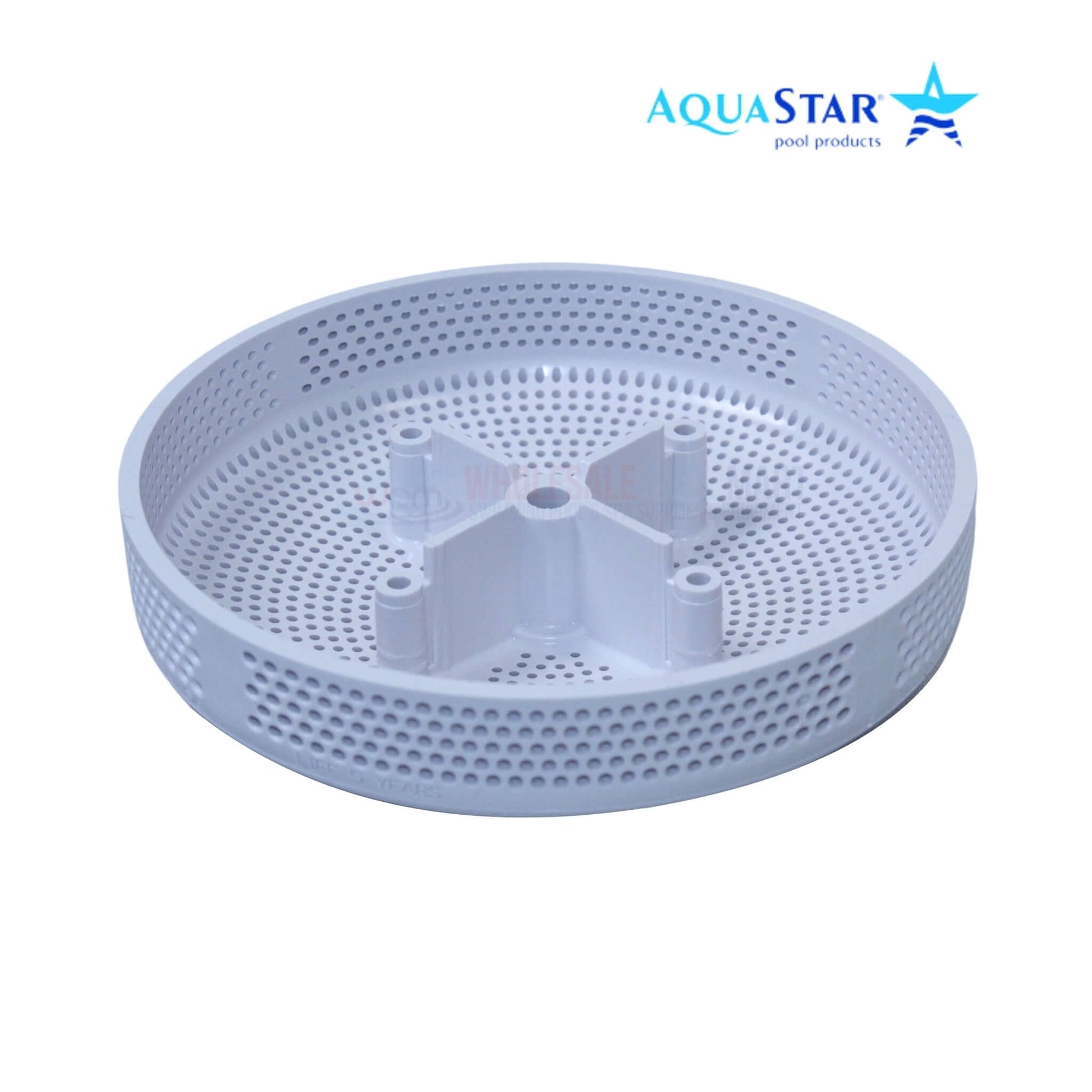 AquaStar 6" Round Suction Outlet Drain Cover - White, 6HPHA101, wholesale pool mart WPM, high-quality pool component.