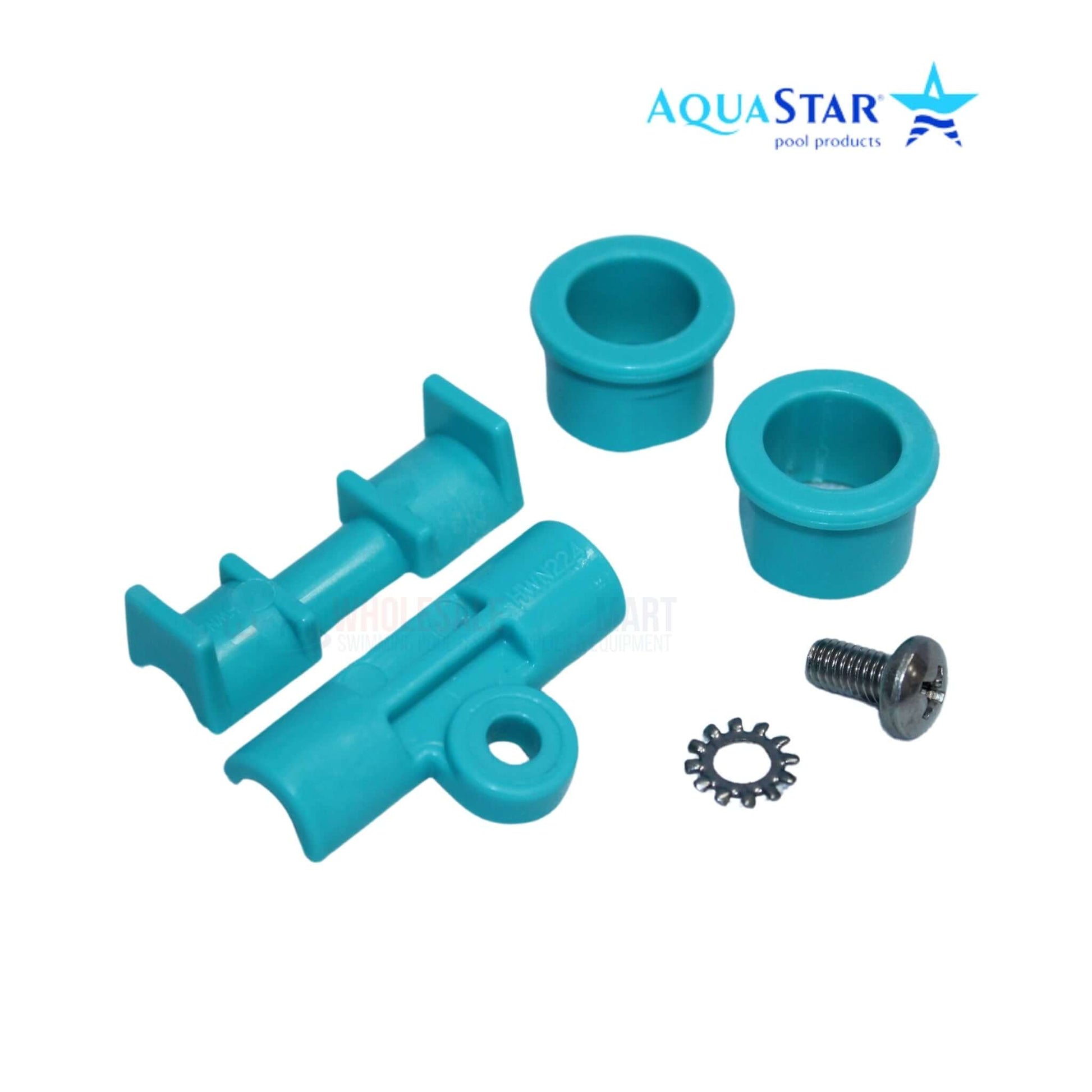 AquaStar A-Frame Bushing Saddle Kit parts including saddle, keepers, bushings, and screw for StarzTruck | HWN120 | Wholesale Pool Mart WPM