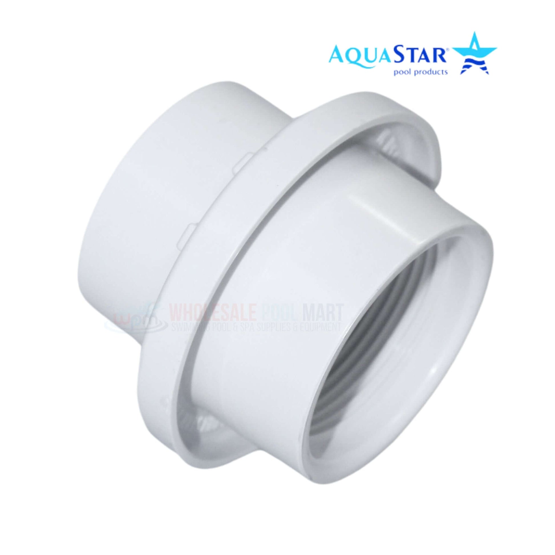 AquaStar Light Niche Return Fitting for 2" Pipe, SKU 3701, from Wholesale Pool Mart, durable white design.