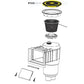 AquaStar RT101 round skimmer lid parts illustration, compatible with Wholesale Pool Mart WPM skimmer systems.