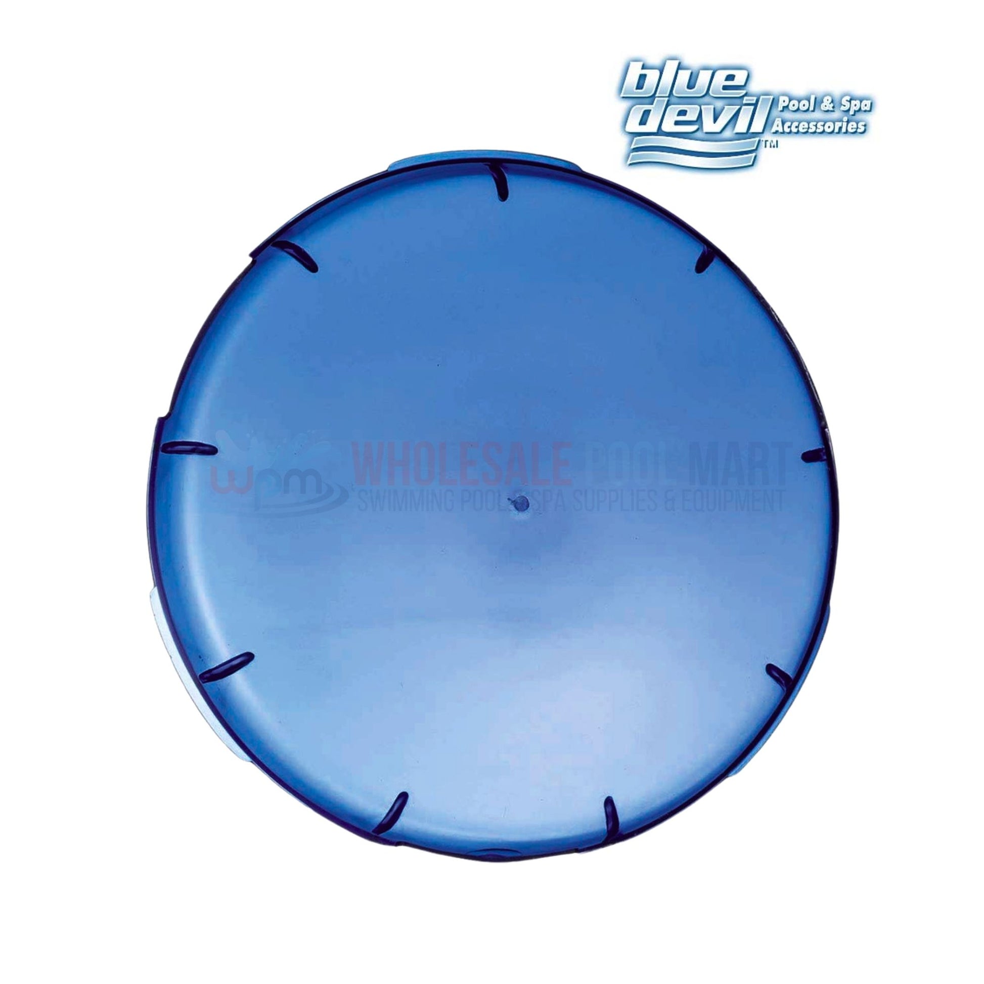 Blue Devil Pool Light Blue Lens Cover B8481 by Wholesale Pool Mart; enhances pool ambiance with aqua glow.