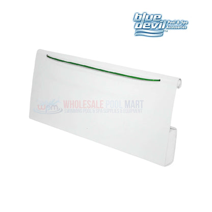 Blue Devil Skimmer Weir Gate 8" B8508 for Wholesale Pool Mart WPM, durable plastic, traps debris for cleaner pools.