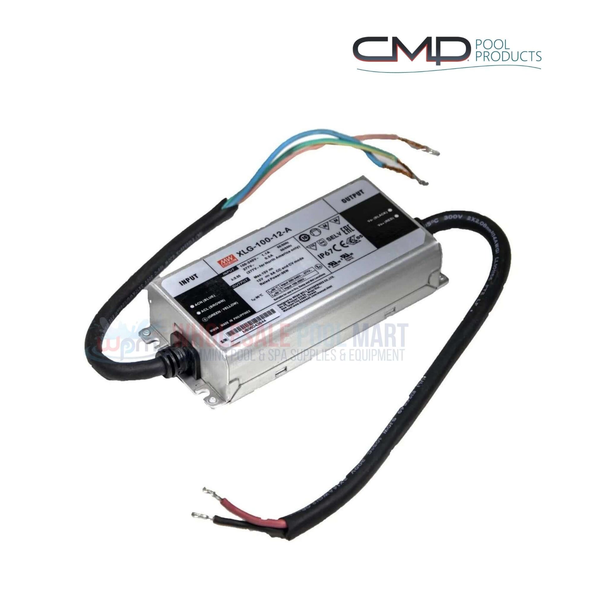 CMP Waterfall Control Power Supply 12V 100W Model 25650-110-200 by Wholesale Pool Mart WPM, ETL certified.