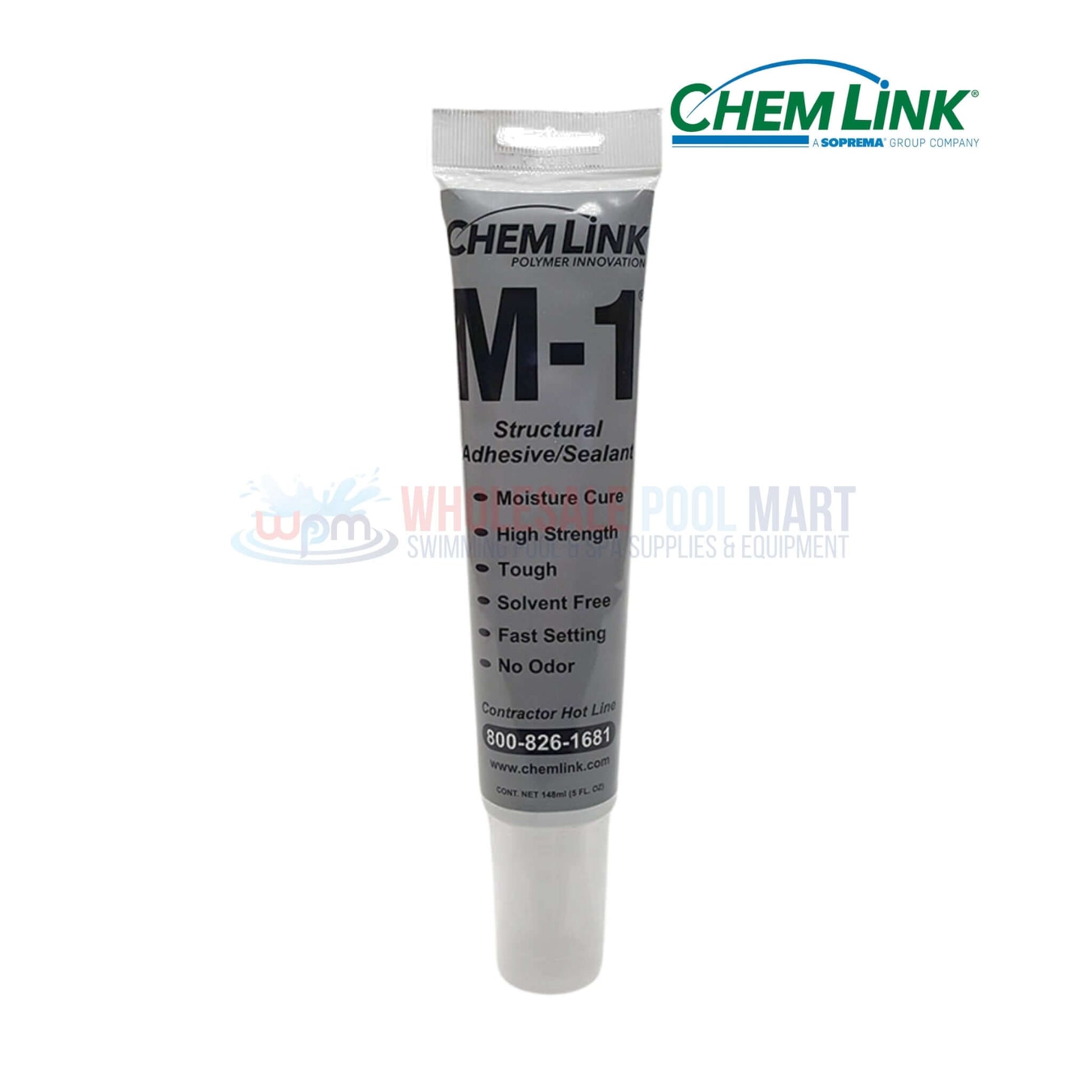 ChemLink M-1 Universal Structural Adhesive Sealant by Wholesale Pool Mart WPM, moisture cure, tough, high strength.