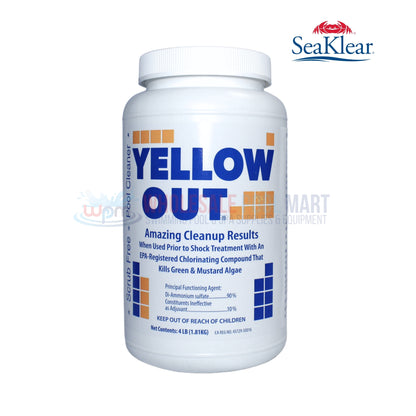 Coral Seas Yellow Out Algaecide 4 lbs by Wholesale Pool Mart WPM for treating yellow algae in pools.