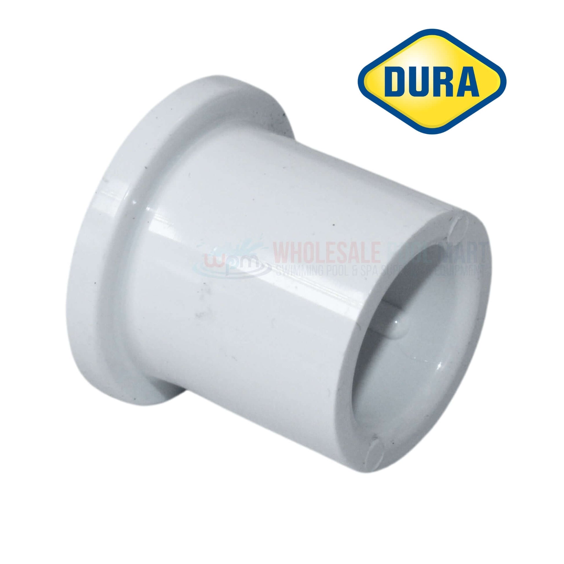Dura Plastic Reducer Bushing 3/4" x 1/4" at Wholesale Pool Mart WPM. Durable PVC fitting for plumbing systems.