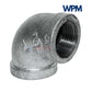 Galvanized 90 Degree Elbow Fitting 1.5" from Wholesale Pool Mart WPM for gas and water piping systems.