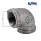 Galvanized 90 Degree Elbow Fitting by Wholesale Pool Mart WPM, 2-inch diameter, durable for gas and water pipes.