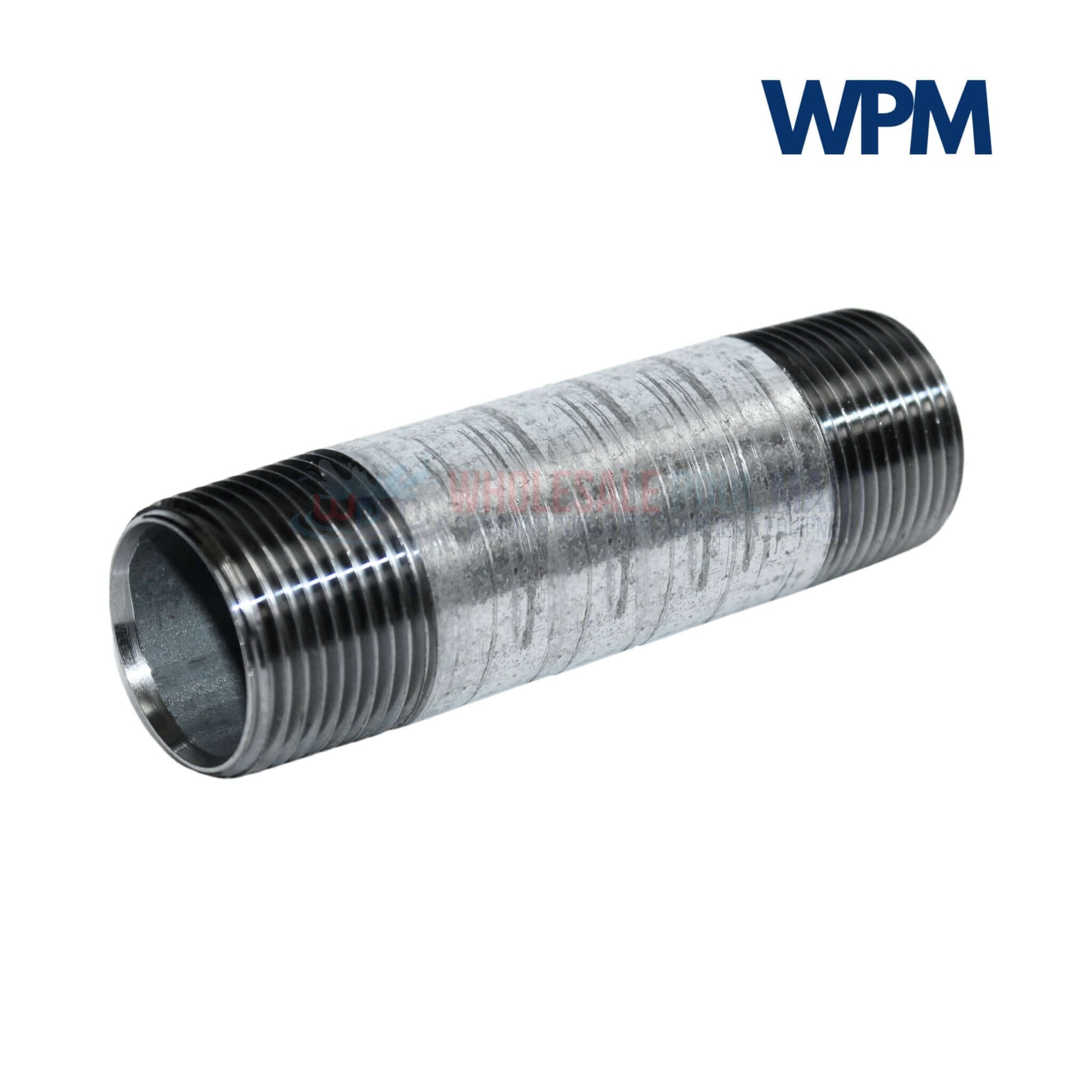 Galvanized Steel Nipple 3/4" x 4.5" by Wholesale Pool Mart WPM for plumbing and gas connections.