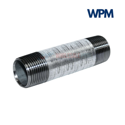 Galvanized Steel Nipple 3/4" x 5" for plumbing by Wholesale Pool Mart WPM, durable and corrosion-resistant.