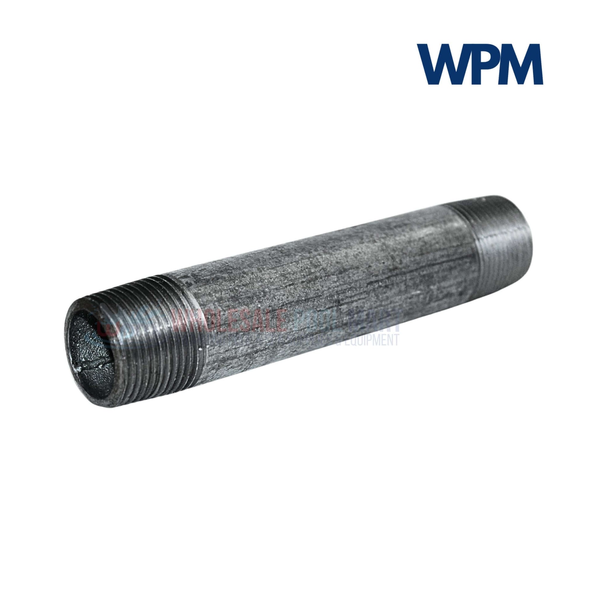 Galvanized Steel Nipple 3/4" x 6" for plumbing by Wholesale Pool Mart WPM, durable and corrosion-resistant.