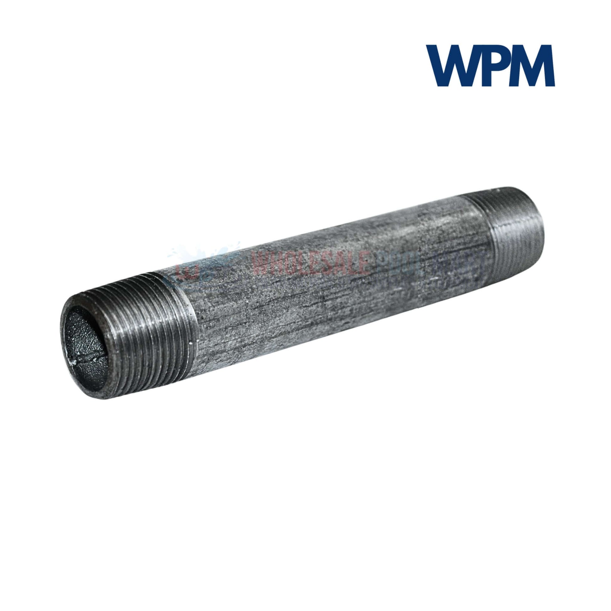 Galvanized Steel Nipple 3/4" x 7" for plumbing by Wholesale Pool Mart WPM, corrosion-resistant and durable.