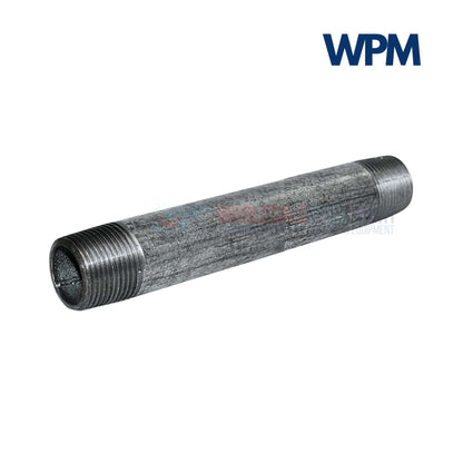 Galvanized Steel Nipple 3/4" x 9" from Wholesale Pool Mart WPM for plumbing and gas connections.