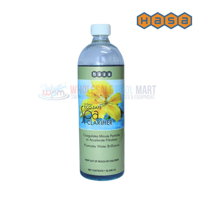 HASA Hi-Temp Eco-Safe Water Clarifier 16oz, promotes water clarity in spas, available at Wholesale Pool Mart WPM.