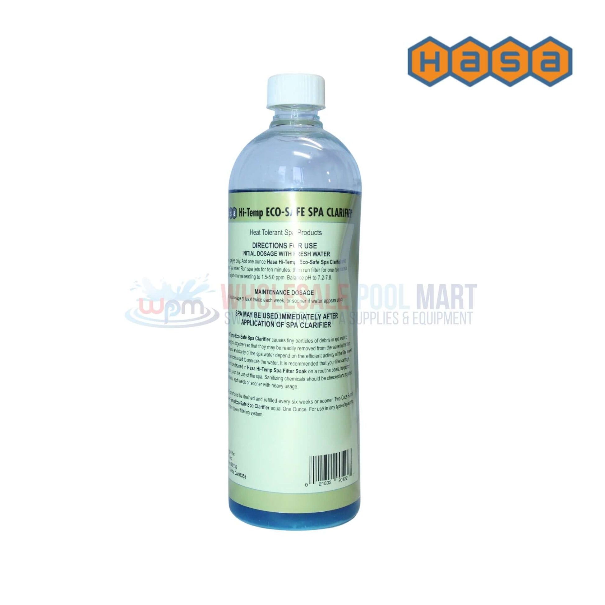 HASA Hi-Temp Eco-Safe Water Clarifier 16oz - Wholesale Pool Mart (WPM) - Enhances spa water clarity, 90121.