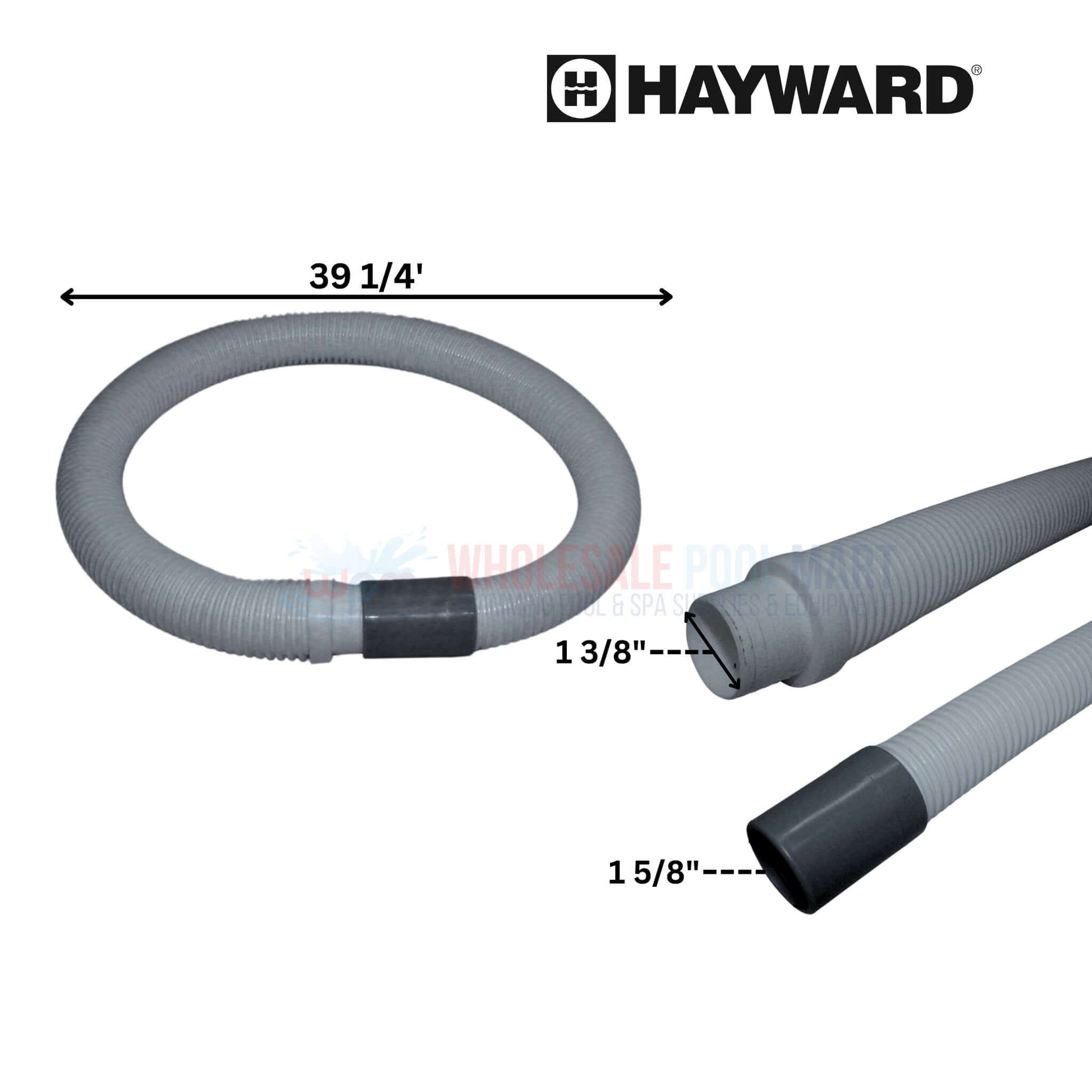Hayward pool cleaner hose, 39 1/4' length, 1 3/8'' and 1 5/8'' diameters, available at Wholesale Pool Mart WPM.