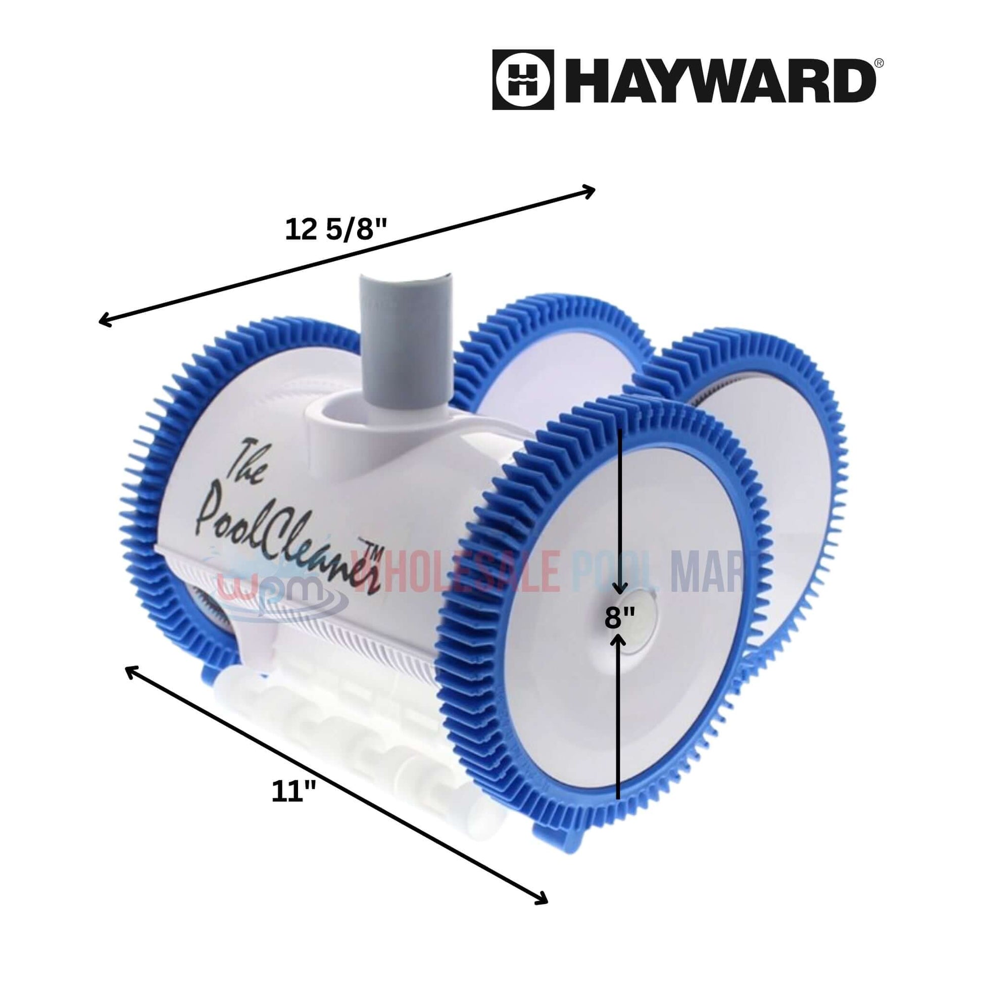 Hayward PoolCleaner PBS40JST, 4 Wheel Suction Cleaner with hoses, measures 12 5/8" x 11", available at Wholesale Pool Mart WPM.