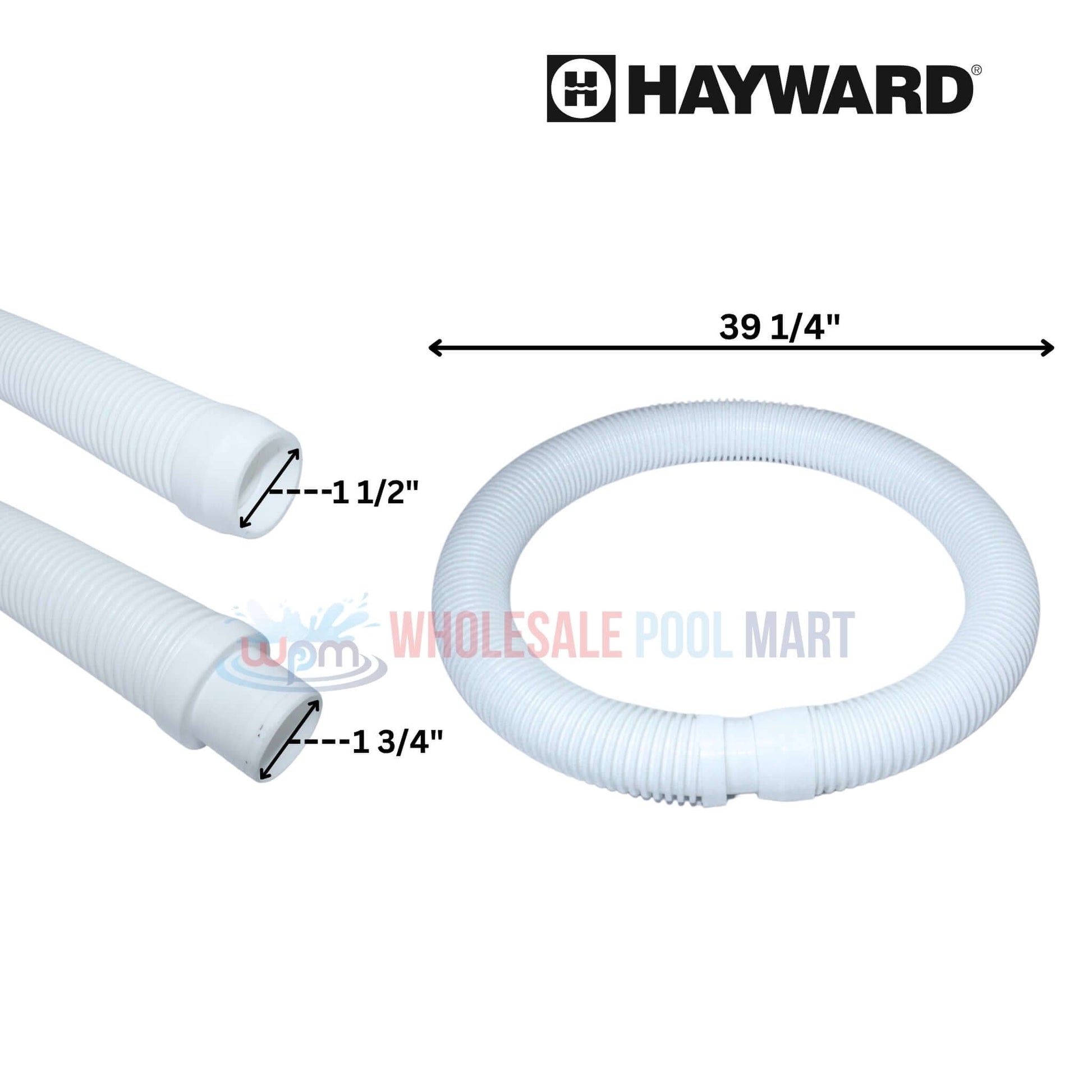 Hayward pool cleaner hoses, 39.25 inches long, compatible with Wholesale Pool Mart WPM cleaners.