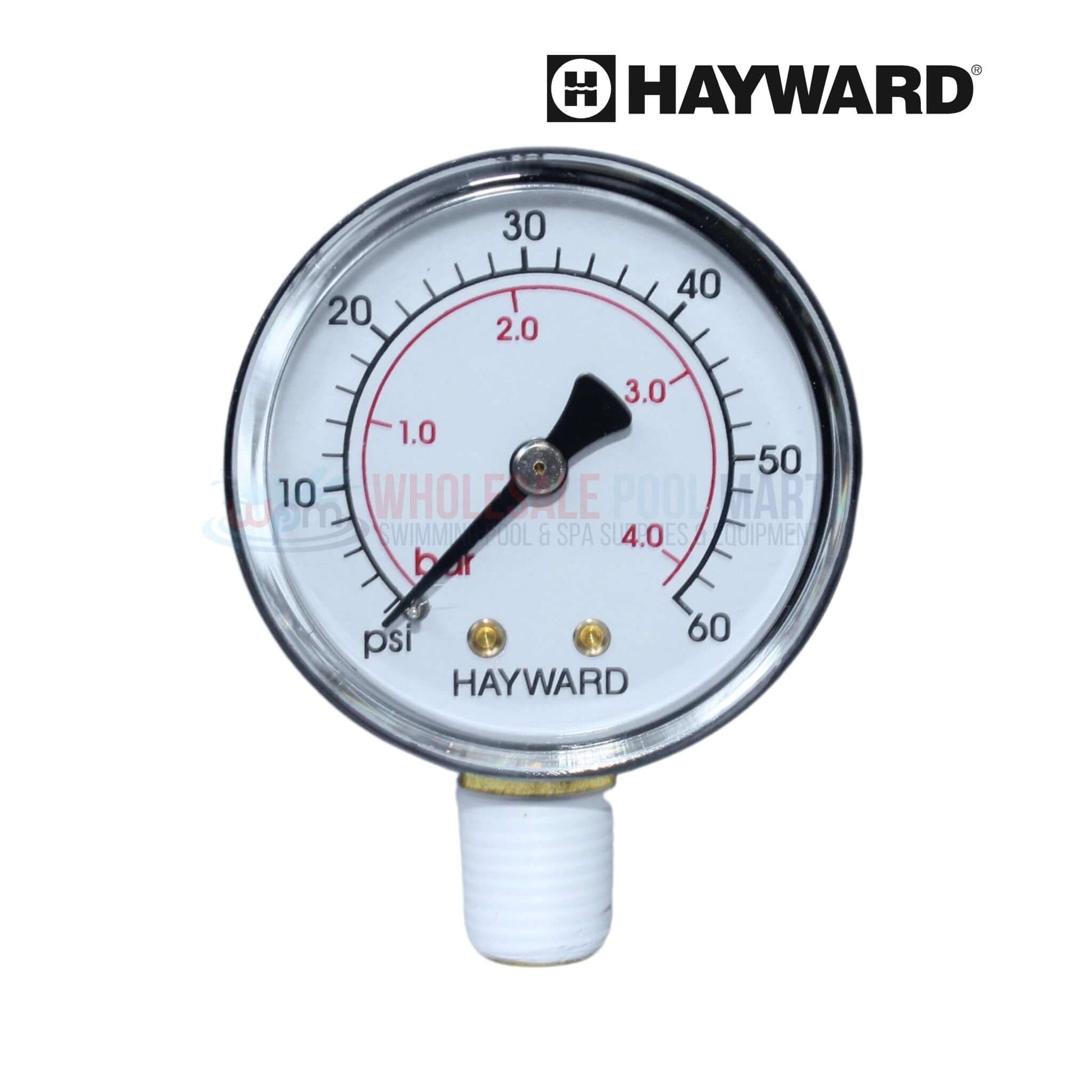 Hayward pressure gauge displaying PSI measurements for pool systems | Wholesale Pool Mart WPM | Durable and reliable