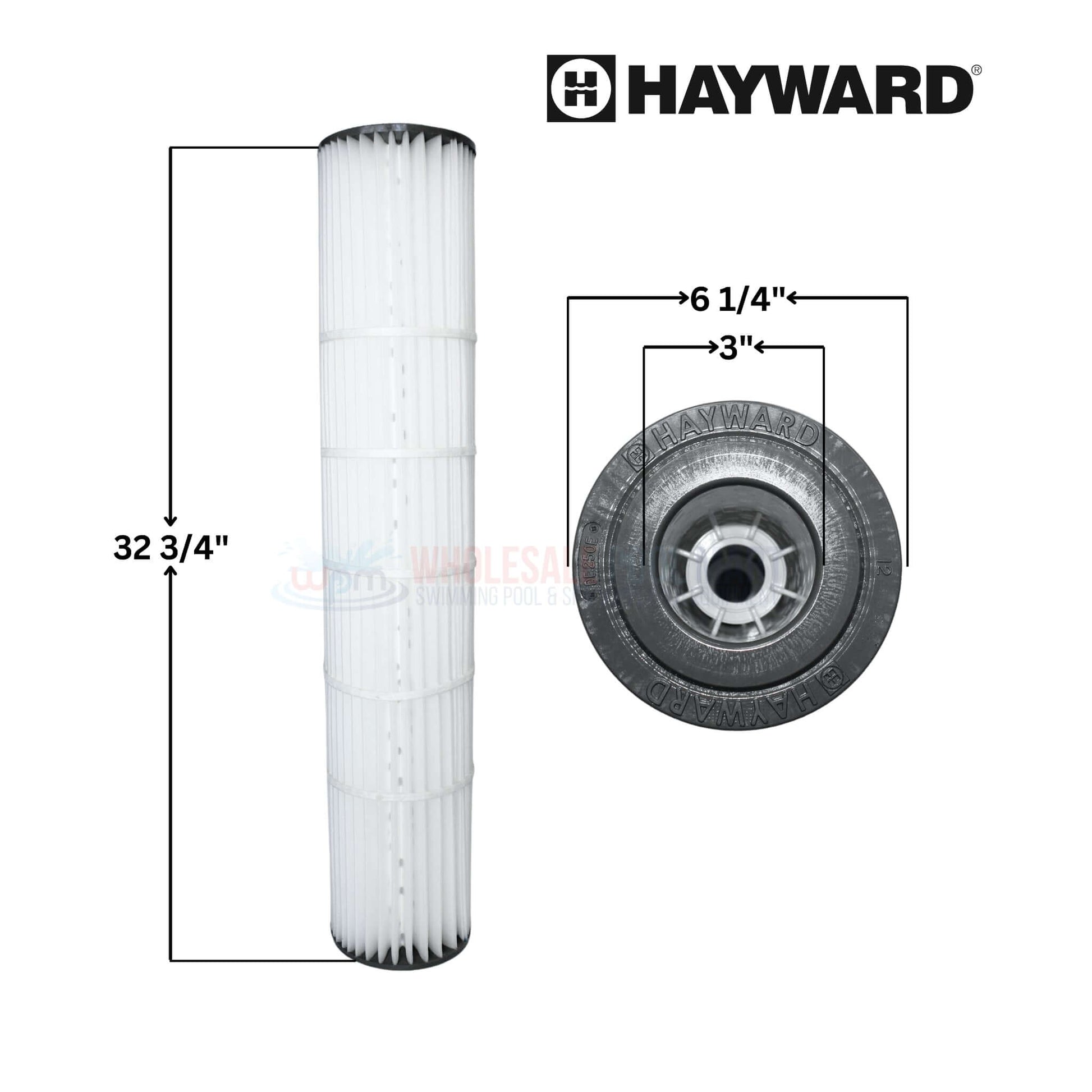 Hayward Cartridge DEX250EPAK4 dimensions 32 3/4"x6 1/4"x3" from Wholesale Pool Mart WPM for DEP100 Filters.