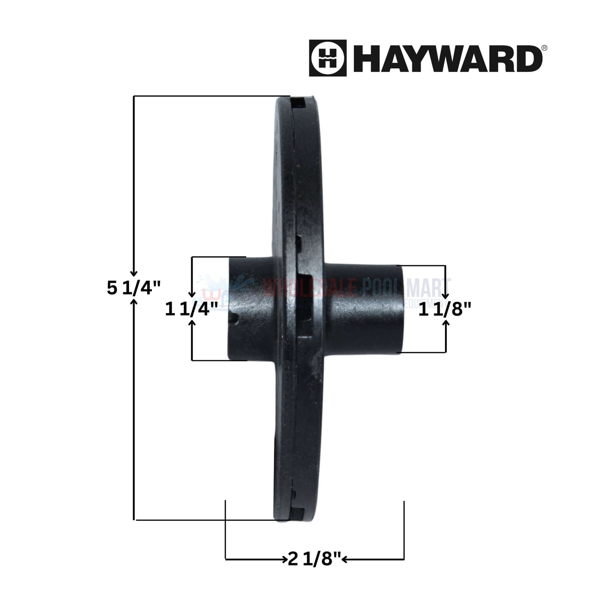 Hayward impeller dimensions showing length and width for the AX6060C compatible with 6060 Booster Pump - Wholesale Pool Mart WPM