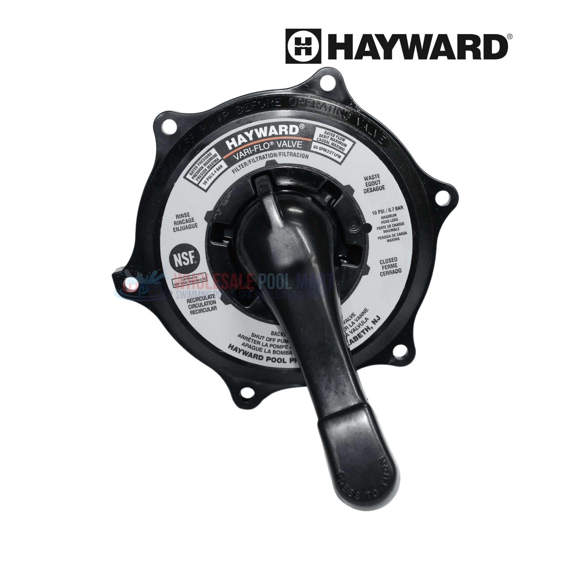 Hayward Key Cover Handle Assembly SPX0710XBA17 for Vari-Flo Multiport valves. Available at Wholesale Pool Mart WPM.