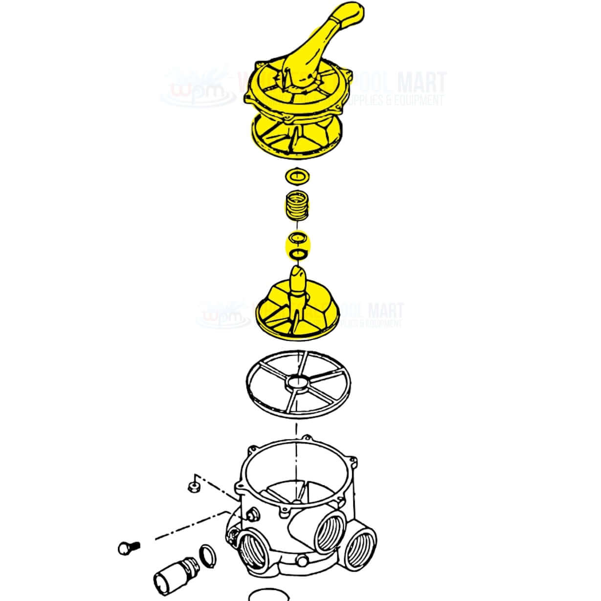 Hayward SPX0710XBA17 Key Cover Handle Assembly diagrams for Vari-Flo Multiport Valves | Wholesale Pool Mart WPM