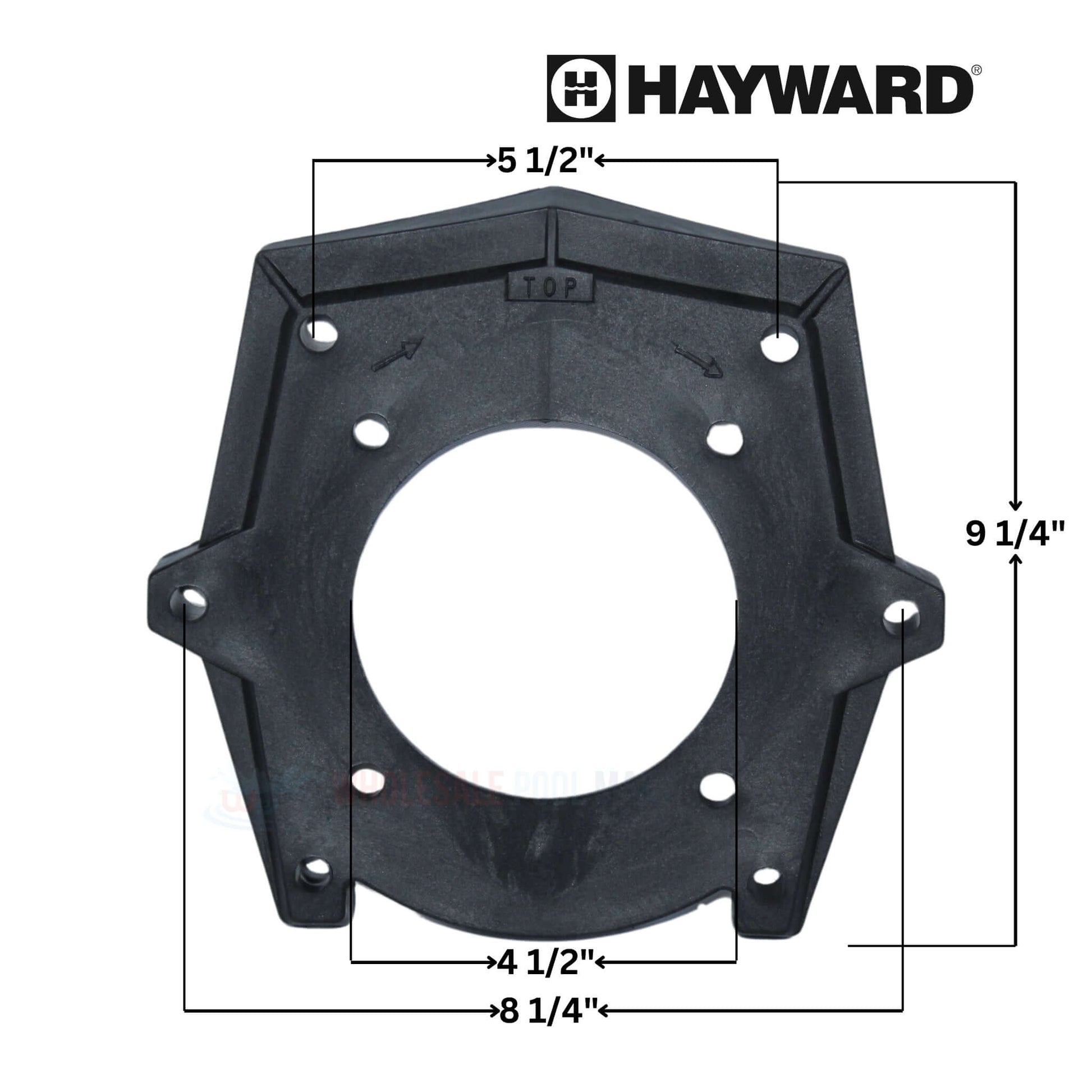 Hayward Motor Mounting Plate top view with dimensions, compatible with Super II Pumps, SKU SPX3000F, from Wholesale Pool Mart WPM.