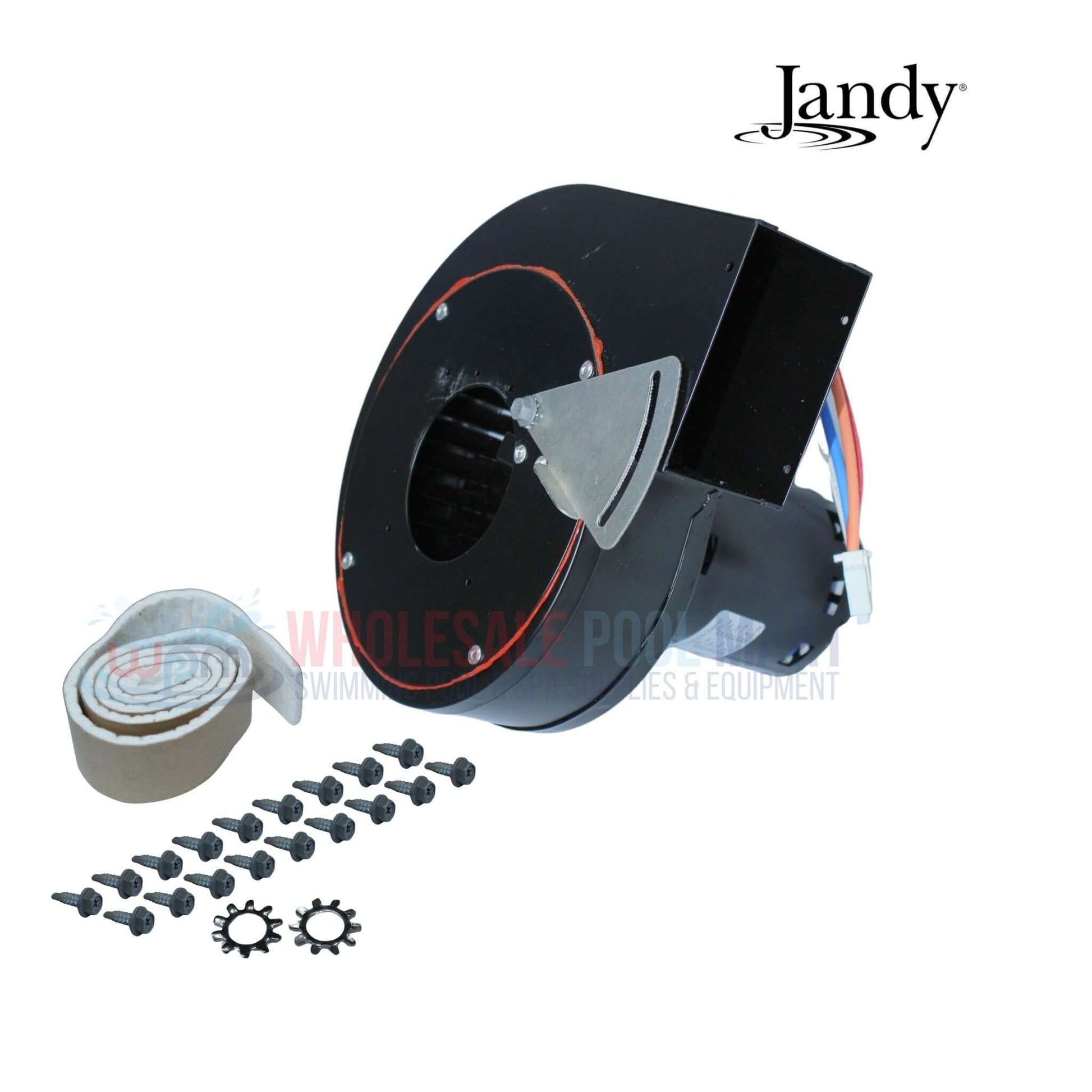 Jandy Blower Assembly R0455600 with gasket for LXI heaters from Wholesale Pool Mart WPM, ensuring efficient air flow.