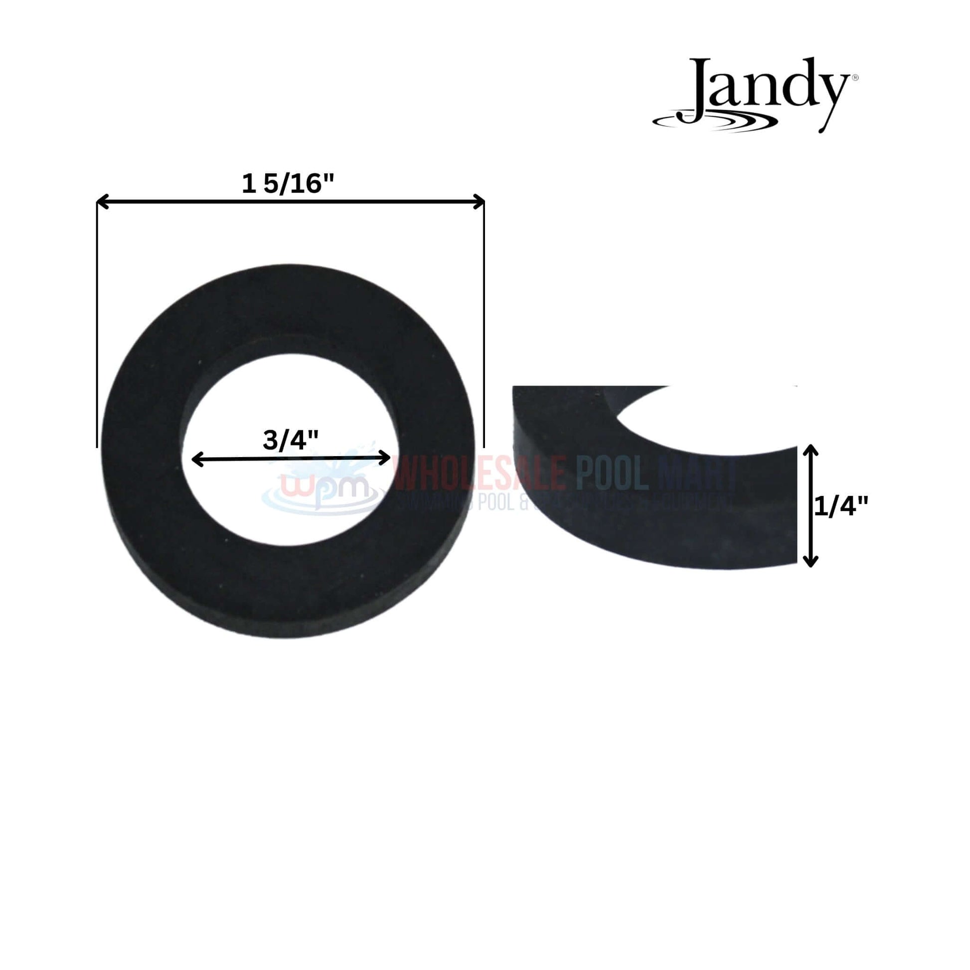 Jandy Header Gasket Assembly dimensions 1/4" thickness for Laars and Lite2 heaters | Wholesale Pool Mart WPM