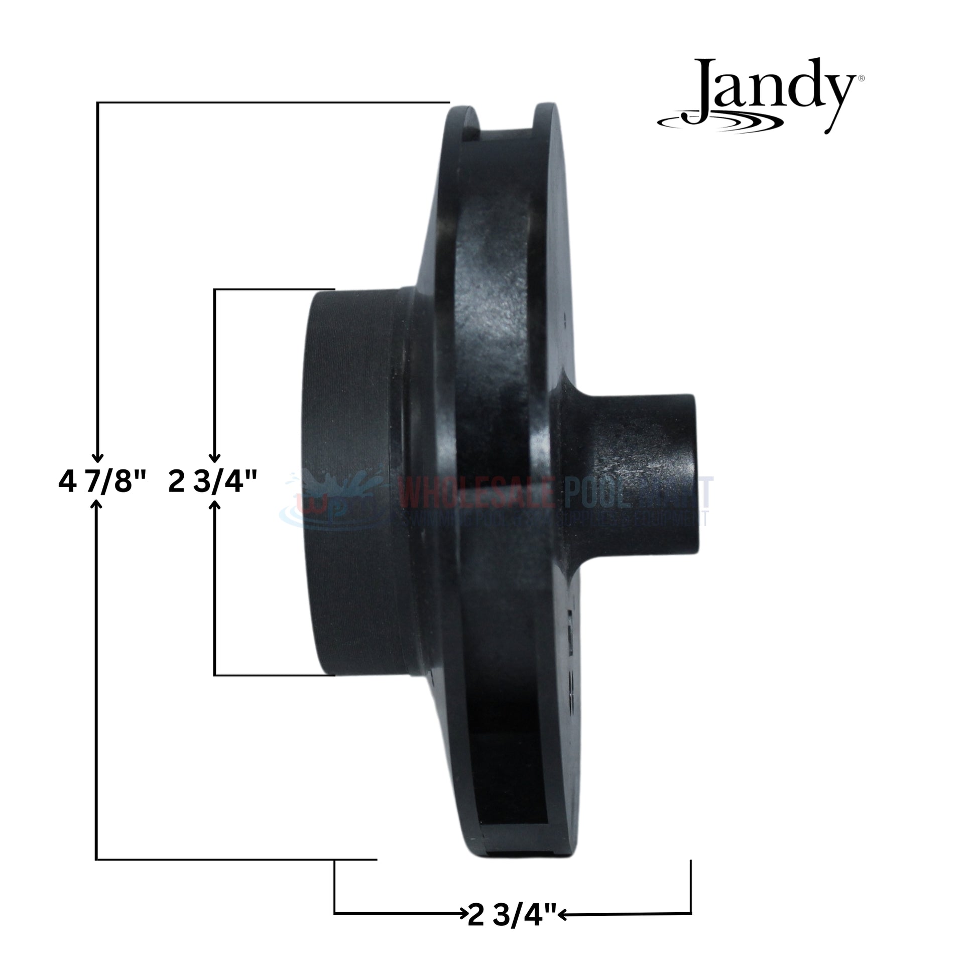 Jandy Impeller Kit R0807207 dimensions; compatible with SWF125 0.75HP, SHPF 5HP Pumps. Available at Wholesale Pool Mart WPM.