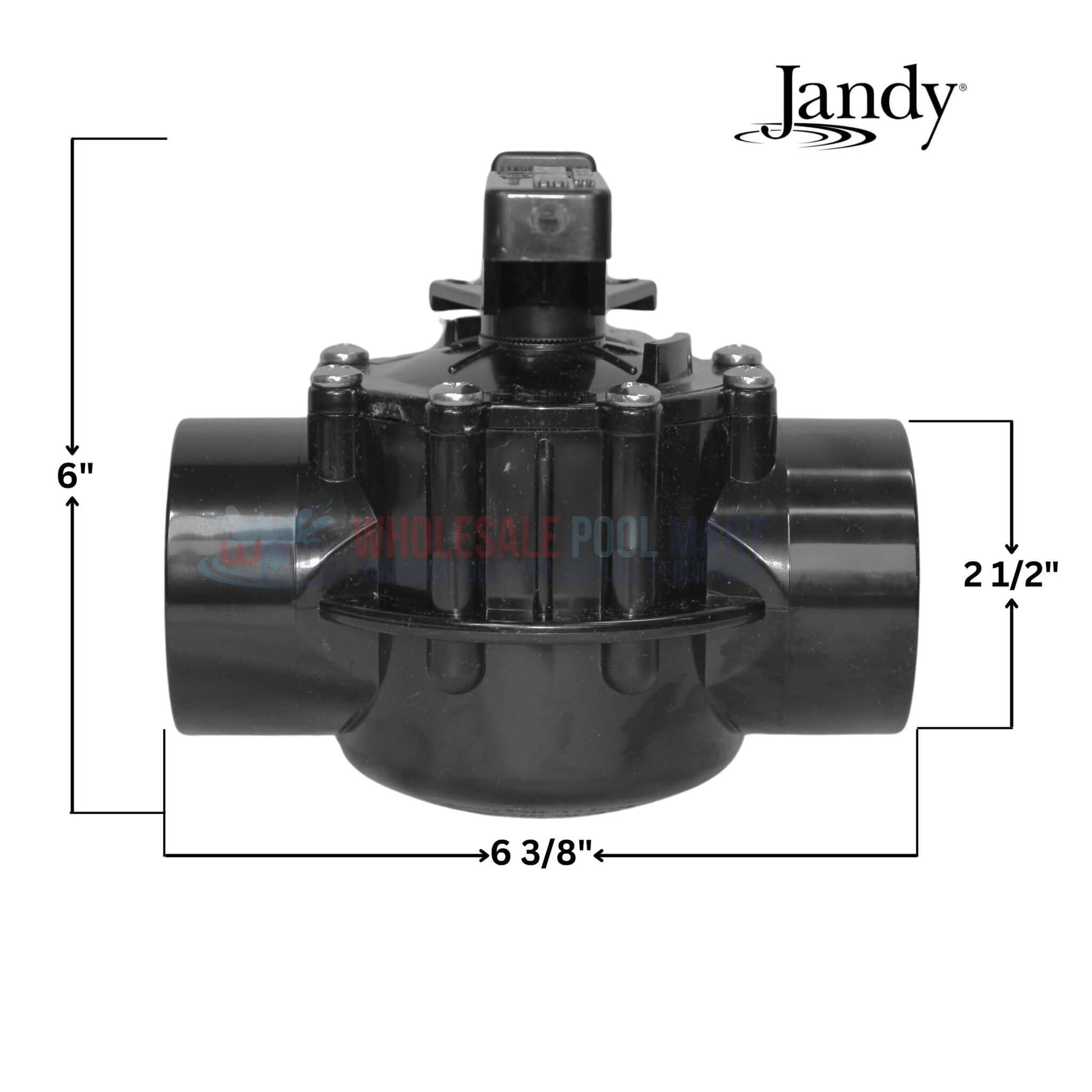Jandy NeverLube 2 Port Diverter Valve 4716 dimensions | Wholesale Pool Mart WPM | 2 inch to 2.5 inch