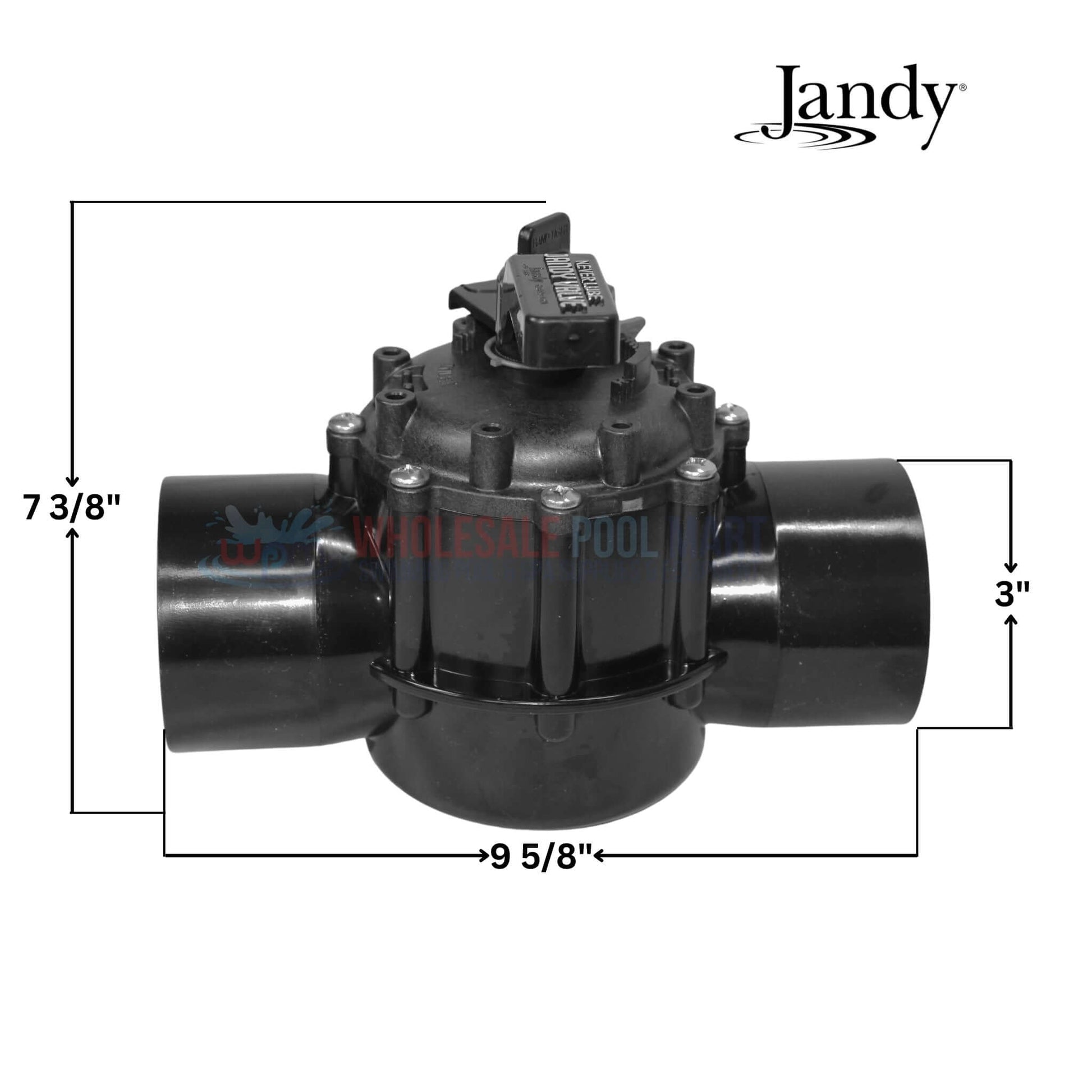 Jandy NeverLube 2-Port Diverter Valve 4718, 2.5"-3", durable CPVC, maintenance-free, from Wholesale Pool Mart WPM.