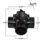 Jandy Neverlube 3-Port Diverter Valve dimensions 6.5" x 5.75" | Wholesale Pool Mart WPM | 4717
